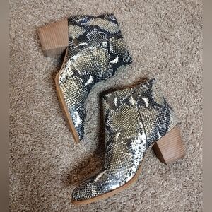 Madewell Snake Embossed Ankle Boots 8.5